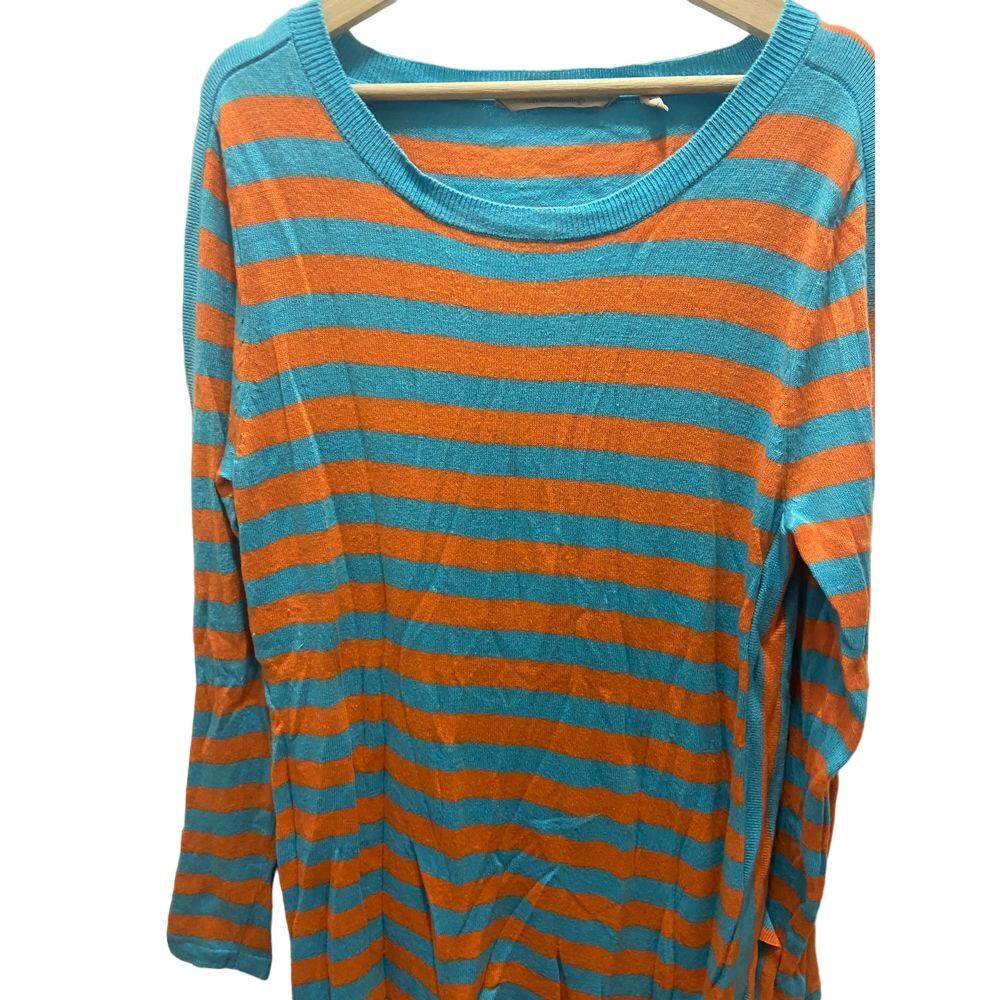 Soft Surroundings L Vibrant Striped Knit Sweater